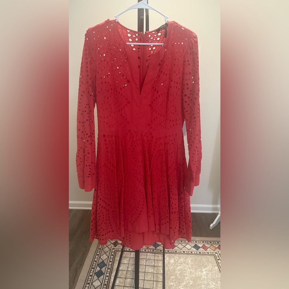 Red Eyelet Dress